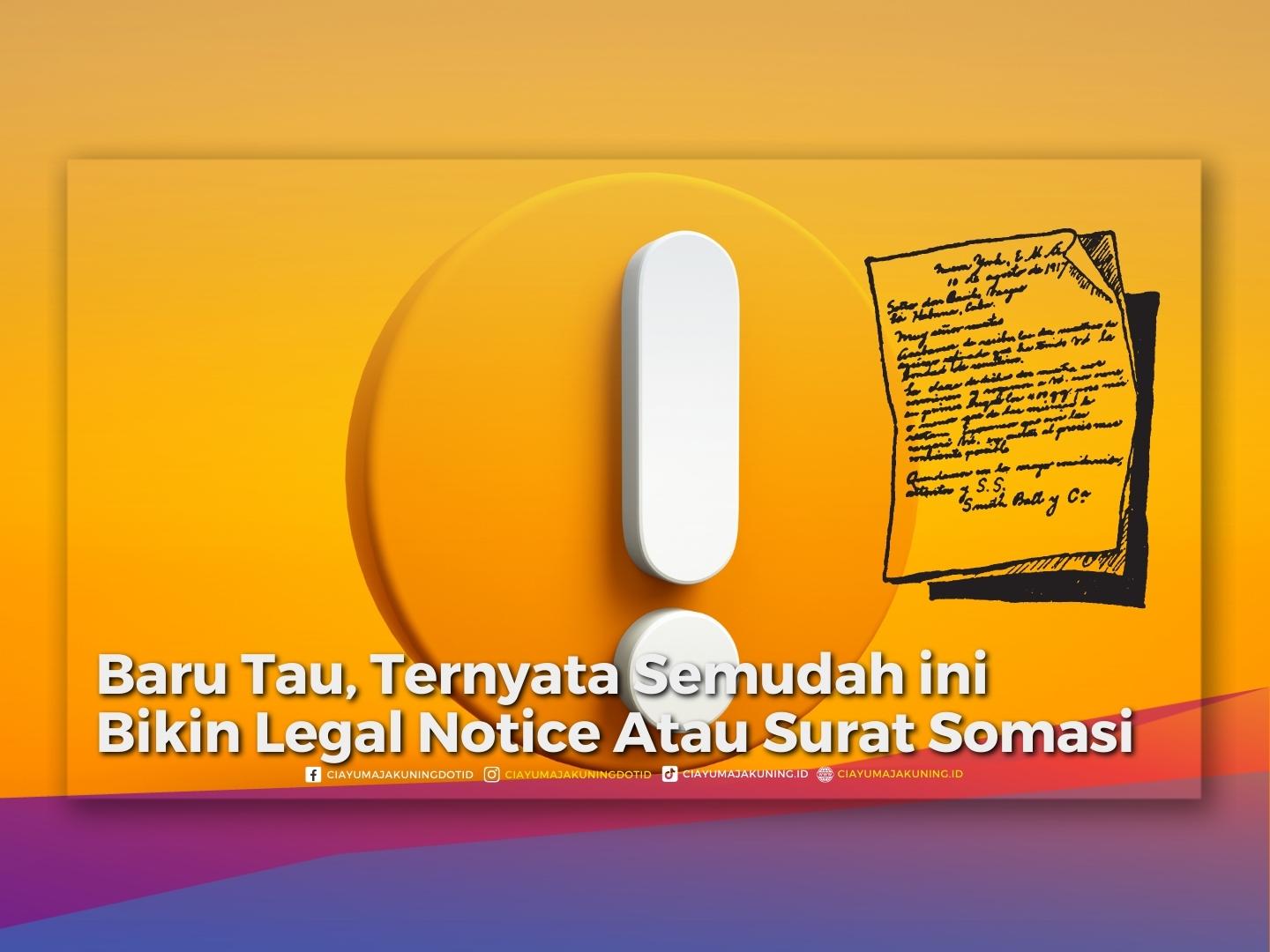 Ilustrasi Legal Notice Atau Surat Somasi