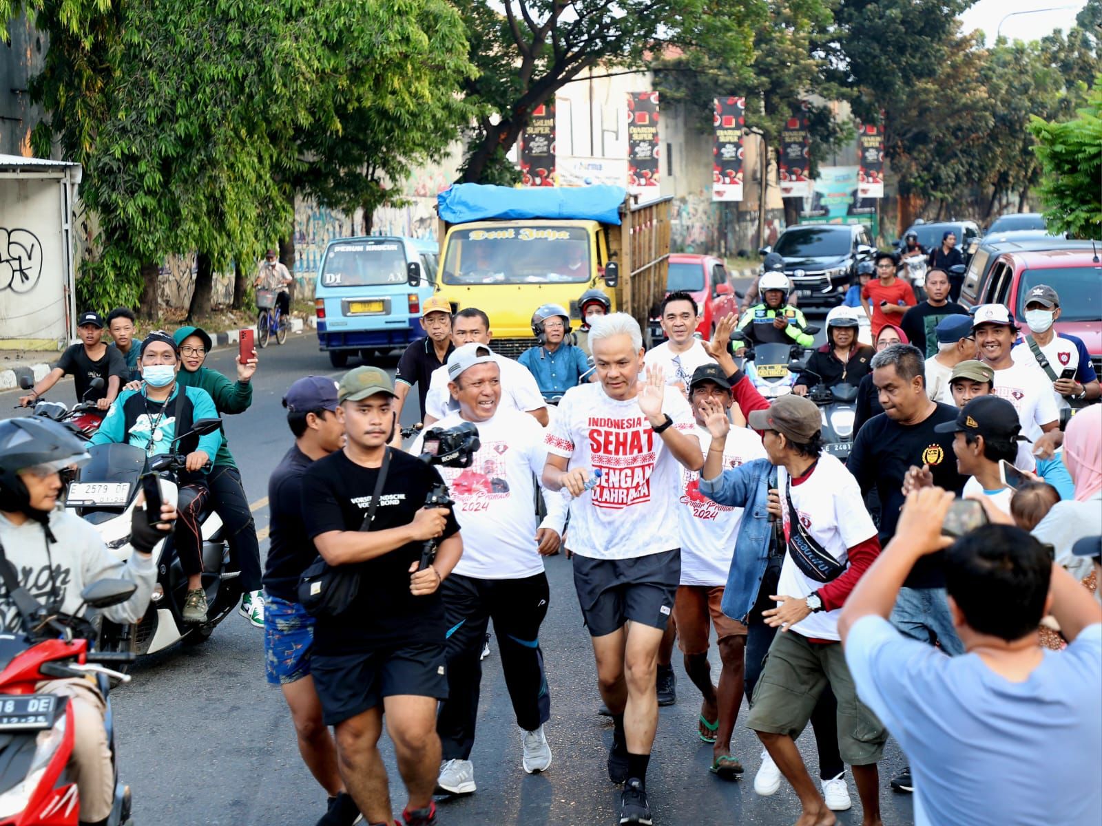 Bacapres Ganjar Pranowo Jogging di Cirebon