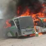 Bus Sahabat terbakar