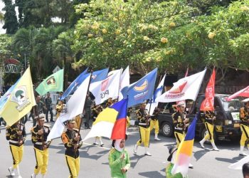Iring-iringan Kirab Pemilu 2024 Meriahkan Ruas Jalanan di Kuningan
