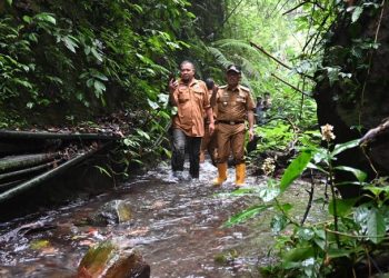 Pj Bupati Kuningan Tinjau Kondisi Mata Air Curug Mangkok di TNGC Cigugur