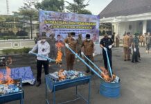 Tahun 2025, Majalengka Musnahkan 2,6 Juta Batang Rokok Ilegal