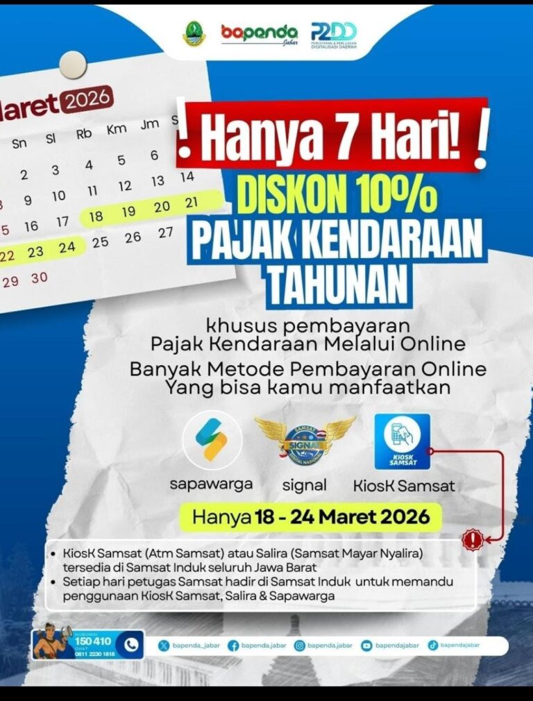 Jangan Lewatkan, Ada Diskon 10 Persen Pajak Kendaraan Bermotor Selama Libur Idulfitri