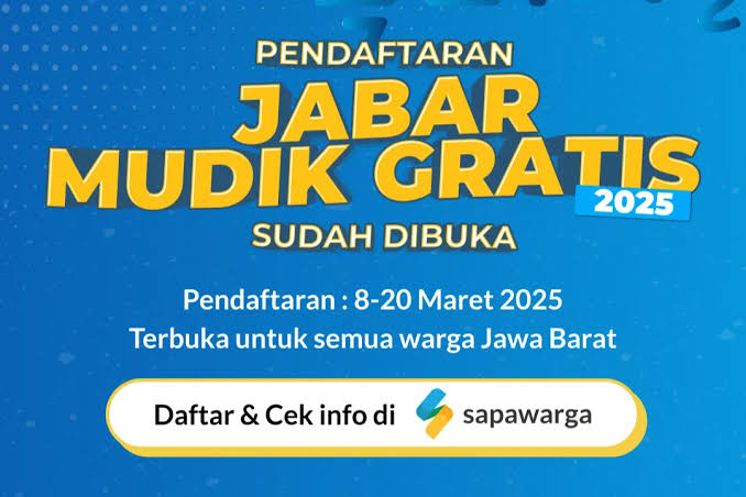 Tiket Mudik Gratis Jabar Masih Tersedia, Cek Melalui Aplikasi Sapawarga
